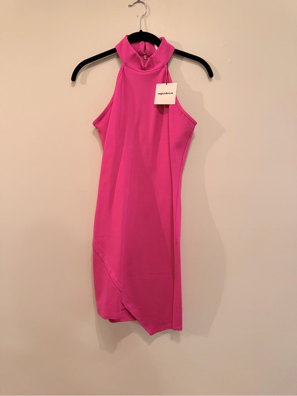 Superdown Hot Pink Halter Neck Bodycon Dress (Revolve)